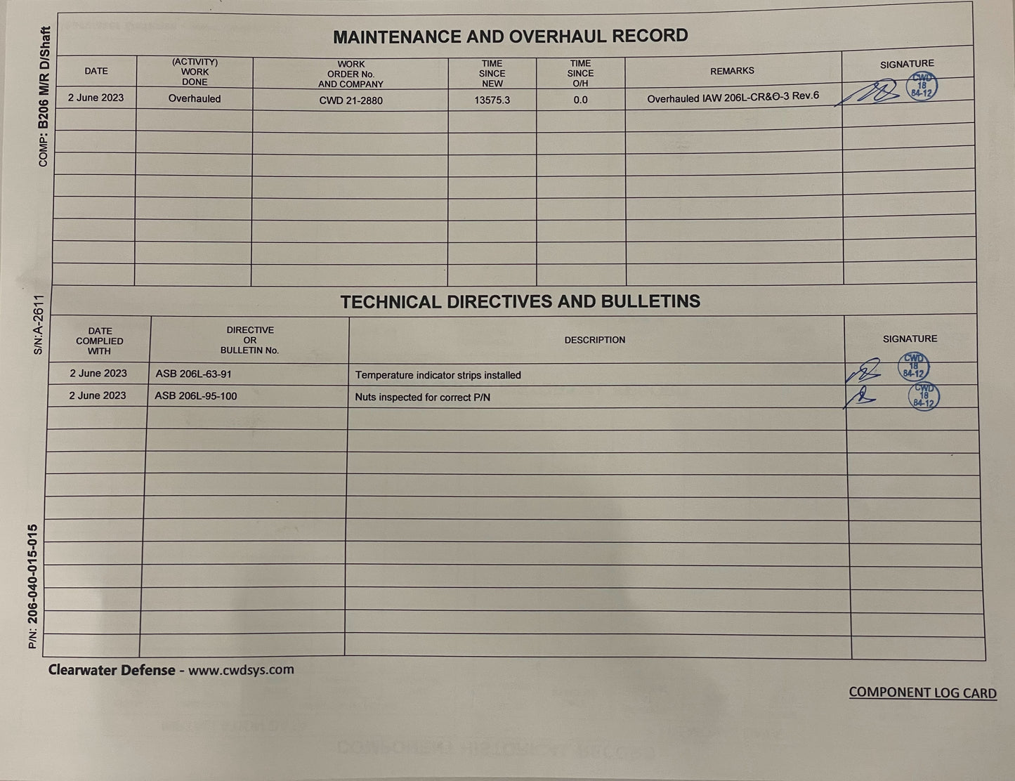 DRIVE SHAFT ASSY P/N 206-040-015-015